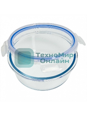 Форма для запекания ЗАБАВА РК-0106/2 круглая с герм.крышкой из жаропр. стекла 1,0 л 17,4*6,7 см