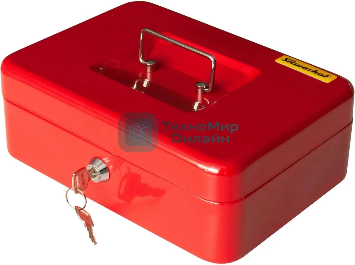 Ящик для денег Silwerhof 90x250x180 красный сталь