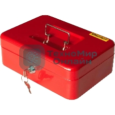 Ящик для денег Silwerhof 90x250x180 красный сталь