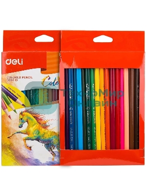 Карандаши цветные Deli EC00310 ColoRun, тополь, 18 цветов, коробка с европодвесом