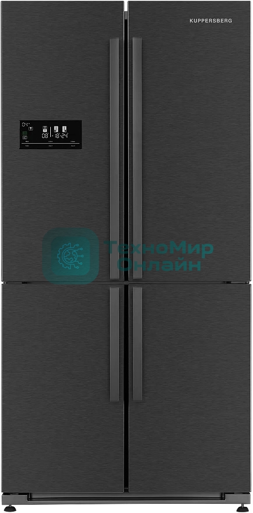 Холодильник Kuppersberg NMFV 18591 DX темный металл трехкамерный 390/170л морозилка снизу, No Frost, Side by Side