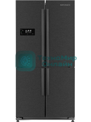Холодильник Kuppersberg NMFV 18591 DX темный металл трехкамерный 390/170л морозилка снизу, No Frost, Side by Side