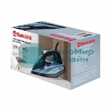Утюг Sakura SA-3075CBK 380мл, 2400 Вт,керам, черный/синий