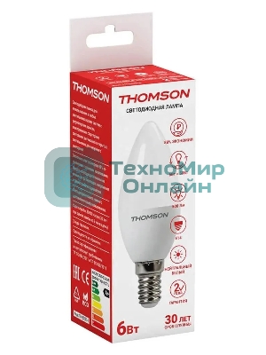 Лампа светодиодная Hiper THOMSON TH-B2014 LED CANDLE 6W 500Lm E14 4000K