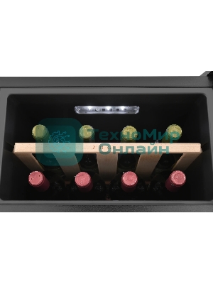 Винный шкаф-хьюмидор ZÜGEL ZTH80DX черный, 70 л, 2 отсека, 8 бут.