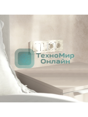 Рамка на 4 поста WERKEL Split (айвори/белый, soft-touch) W0043066