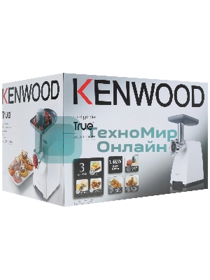 Мясорубка электрическая Kenwood MG 360 белый, 1400 Вт, 1.5 кг/мин, реверс, насадки - 5
