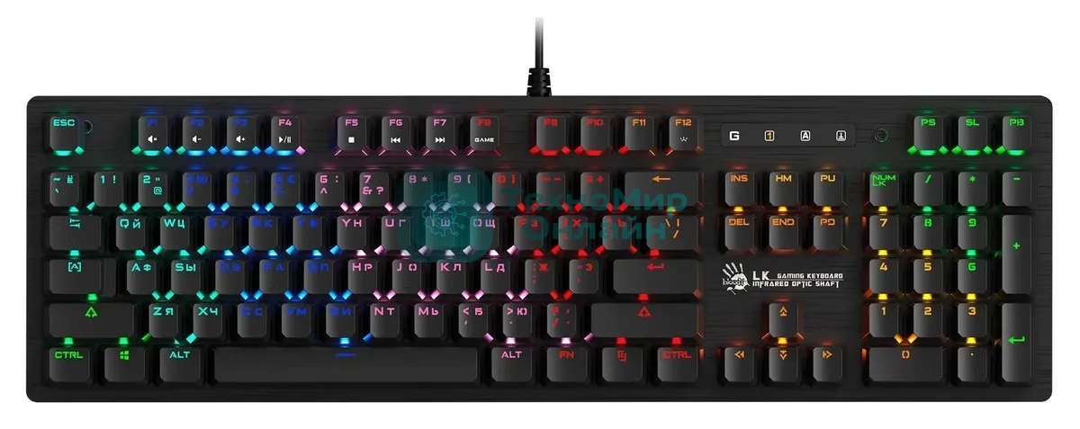 Клавиатура проводная A4 Bloody B820R Blue S механическая черный USB LED