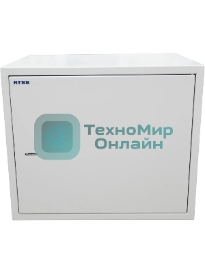 Шкаф настенный антивандальный распашной NTSS WAR 14U 600*500 мм, 2 профиля 19, сварной, серый RAL 7035 NTSS-WAR14U6050