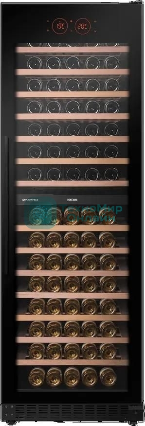 Винный шкаф встраиваемый Maunfeld MBWC-415D171, вместимость: 171 бутылок, черный