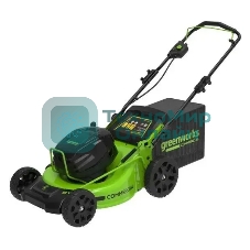 Газонокосилка аккумуляторная Greenworks GC82HPLM51, 24 В, 2 Ач