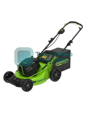 Газонокосилка аккумуляторная Greenworks GC82HPLM51, 24 В, 2 Ач