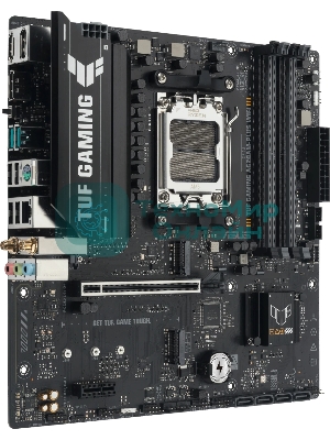 Материнская плата ASUS TUF GAMING A620M-A PLUS WIFI, AM5, AMD A620A, 4xDDR5, 4xSATA, 2xM.2, 1xPCIe 4.0 x16, 1xPCIe 3.0 x1, 1xHDMI, 2xDP, 1x2.5Gb LAN, Wi-Fi 6, Bluetooth 5.3, 2xUSB-A 10Gbps, 4xUSB-A 2.0, 3x3.5 мм, 7.1, mATX