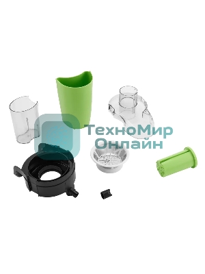 Соковыжималка Hyundai HY-JE1625 чёрный/зелёный, центробежная, 500 Вт, 400 мл, механическое