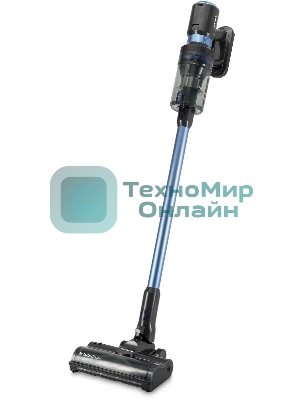 Пылесос вертикальный Hyundai HYV-S7970 серый/синий, питание от аккумулятора, 210 Вт, уборка сухая, пылесборник 0.47 л