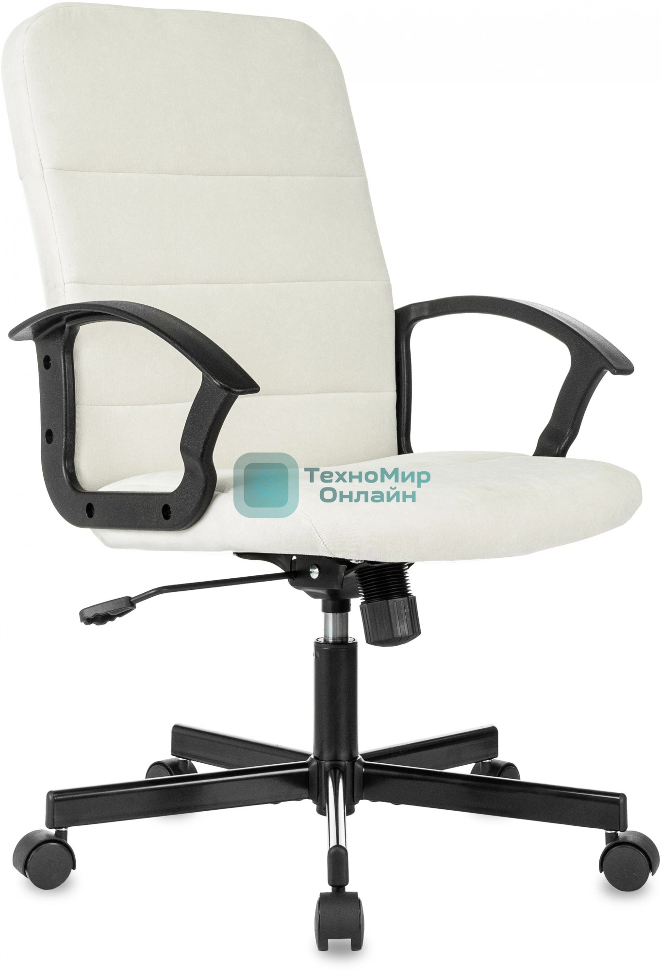 Кресло компьютерное Бюрократ Triest Fabric молочный Velvet 20 крестов. металл черный