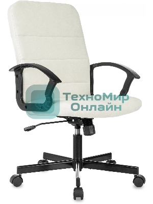 Кресло компьютерное Бюрократ Triest Fabric молочный Velvet 20 крестов. металл черный