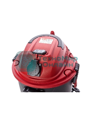 Пылесос строительный RedVerg RD-VC1200S-20P черный, 1200 Вт, уборка сухая/сбор воды, пылесборник бак/мешок, 20 л