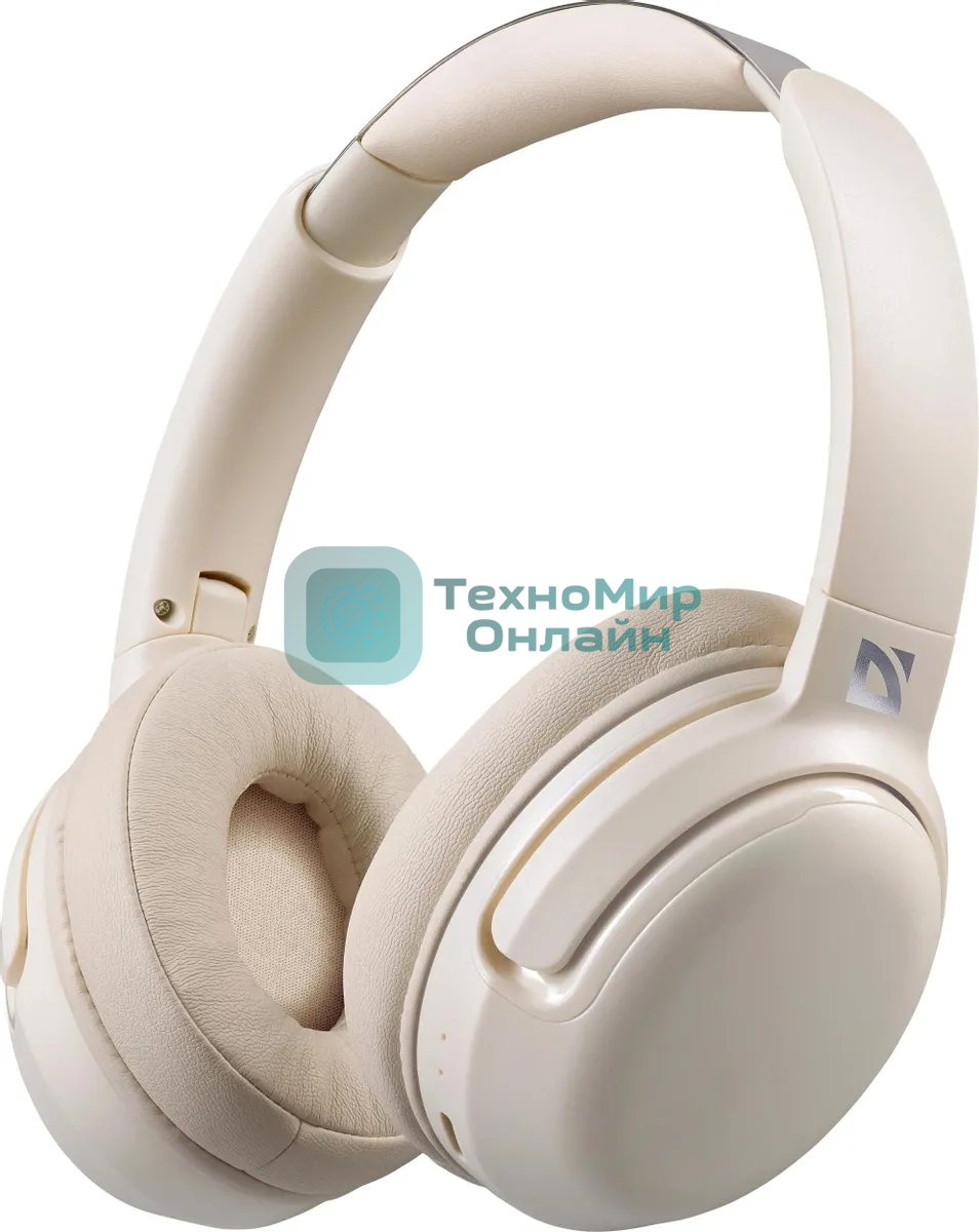 Беспроводные/проводные наушники Defender FreeMotion B475 ANC бежевый, накладные, Bluetooth + проводной, активное шумоподавление, складная конструкция, до 50 ч