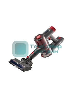 Пылесос вертикальный Bufett MVC 387A черный/красный, питание от аккумулятора, 250 Вт, уборка сухая, пылесборник 0.6 л