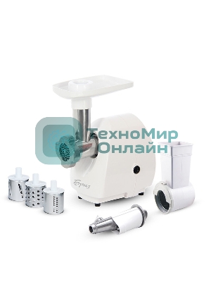 Мясорубка электрическая Аксион Бриз М21.23 белый, 1000 Вт, 1.3 кг/мин, защита от перегрузки, насадки - 5