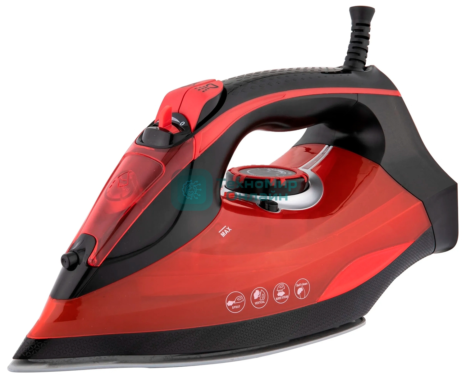 Утюг CF CF-IR3301BRB красный/черный, 3000 Вт, 50 г/мин, 200 г/мин, 420 мл