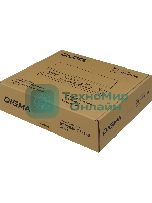 Коммутатор Digma DSP204F-2F-T80, 6×100 Мбит/с, неуправляемый