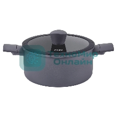 Кастрюля Maunfeld ASTRID MF24ASTR1CR из кованого алюминия со стеклянной крышкой, 24 см, 4.6 л