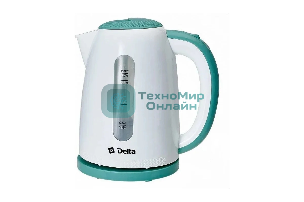 Чайник электрический DELTA DL-1106 белый с мятным