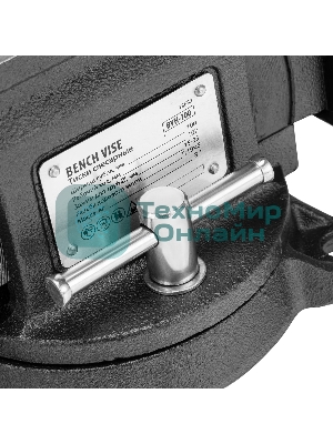 Тиски слесарные Denzel BVH-100 100 мм, поворотные, стальная направляющая, с наковальней