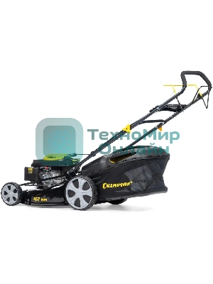 Газонокосилка Champion LM4627 (2,6кВт привод травосб.60л. шир.460мм 25-75мм 31,6кг 3в1)(Газонокосилка самоходная, Объем двигателя 139 см3, вес без травосборника 31,6 кг, Объем топливного бака 1,0 л, Мощность 2,6/3,5 кВт/л.с., объем травосборника 60 л, ширина среза 460 мм, высота среза 25-70 мм.)