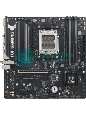 Материнская плата ASUS TUF GAMING A620M-A PLUS WIFI, AM5, AMD A620A, 4xDDR5, 4xSATA, 2xM.2, 1xPCIe 4.0 x16, 1xPCIe 3.0 x1, 1xHDMI, 2xDP, 1x2.5Gb LAN, Wi-Fi 6, Bluetooth 5.3, 2xUSB-A 10Gbps, 4xUSB-A 2.0, 3x3.5 мм, 7.1, mATX