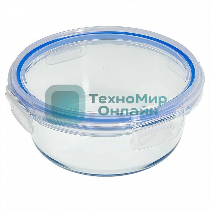 Форма для запекания ЗАБАВА РК-0106/2 круглая с герм.крышкой из жаропр. стекла 1,0 л 17,4*6,7 см