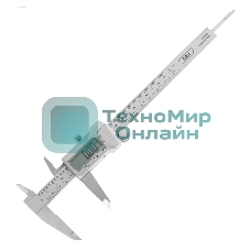 Электронный штангенциркуль Deli DL91200 200мм, метрическая/дюймовая конвертация, нержавеющая сталь, 3 кнопочное управление, светодиодный дисплей, 1,5В SR44.