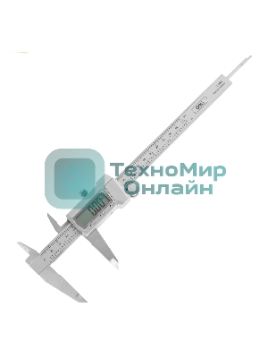 Электронный штангенциркуль Deli DL91200 200мм, метрическая/дюймовая конвертация, нержавеющая сталь, 3 кнопочное управление, светодиодный дисплей, 1,5В SR44.