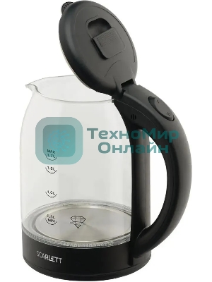 Чайник электрический Scarlett SC-EK27G90 черный Мощность, Вт: 1800; Объем, л: 1.7