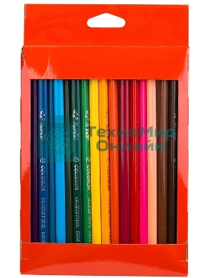 Карандаши цветные Deli EC00310 ColoRun, тополь, 18 цветов, коробка с европодвесом