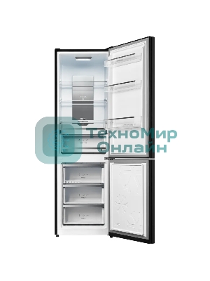 Холодильник Kuppersberg RFCN 2013 BG черное стекло двухкамерный 240/95л морозилка снизу, No Frost