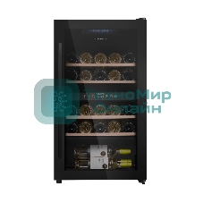 Винный шкаф Maunfeld MFWC-85D28 черный, 80 л, 2 отсека, 28 бут., класс G