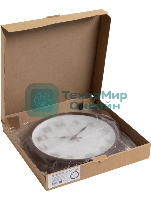 Часы настенные аналоговые Бюрократ WALLC-R85P D35см коричневый/белый