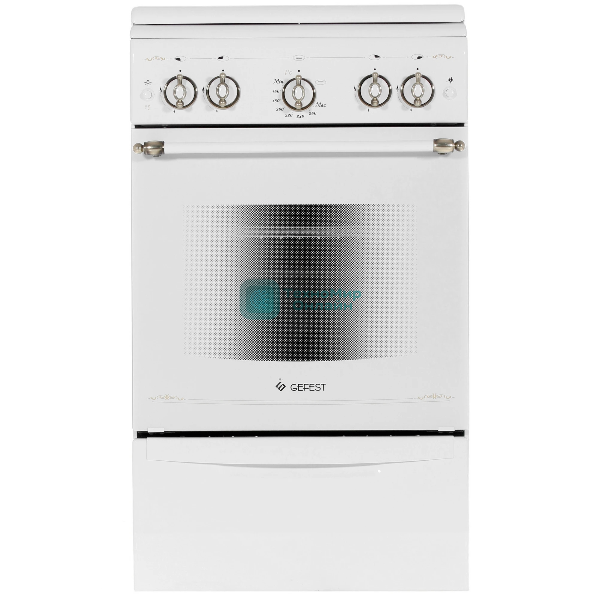 Плита газовая Gefest ПГ 5100-02 0185 белый, конфорок 4 шт, духовка 52 л, 50 см x 85 см x 58.5 см