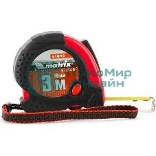 Рулетка Matrix status magnet fixation 3 мх16мм обрезиненный корпус зацеп с магнитом