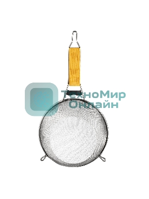 Дуршлаг с деревянной ручкой LARA LR03-50 эбеновое дерево, полированная нержавеющая сталь