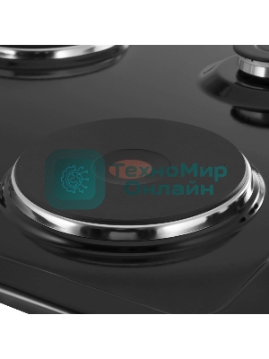 Комбинированная варочная панель Maunfeld EEHE.64.5EB/KG, 4 конфорки, эмалированная сталь, черный