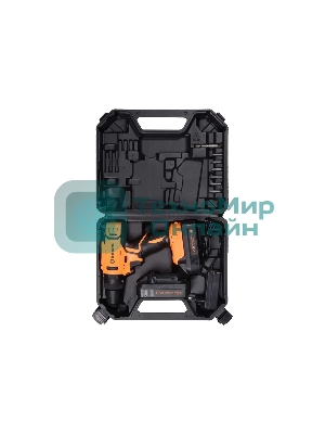 Дрель-шуруповерт Вихрь ДА-18Л-2кУ, 18 В, 2 Ач, 45 Нм, щеточный, ударный