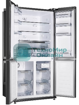 Холодильник Kuppersberg NMFV 18591 DX темный металл трехкамерный 390/170л морозилка снизу, No Frost, Side by Side