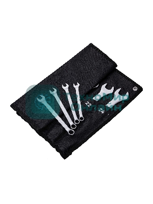 Набор комбинированных гаечных ключей 14 шт Deli DL130014A Спецификация: 6,7,8,9,10,11,12,13,14,15,17,19,22,24 мм. Матовая хромированная поверхность. Тканевая упаковка.