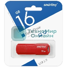 Флешка USB Smartbuy CLUE Red (SB16GbCLU-R), 16Gb, USB 2.0, R/W 20/10, красный
