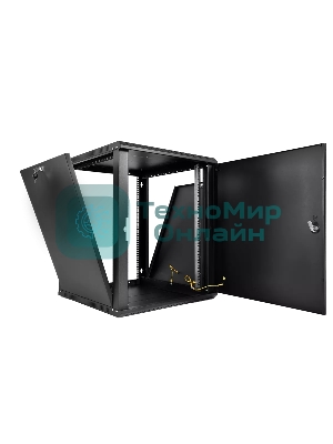 Шкаф телекоммуникационный настенный разборный ЦМО ЭКОНОМ 12U (600 x 650) дверь металл, черный (ШРН-Э-12.650.1-9005)
