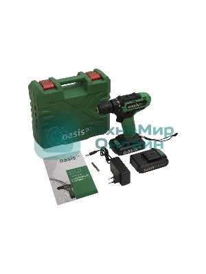 Дрель-шуруповерт Oasis AS-18V Eco (J) 201, 18 В, 1,5 Ач, 30 Нм, щеточный